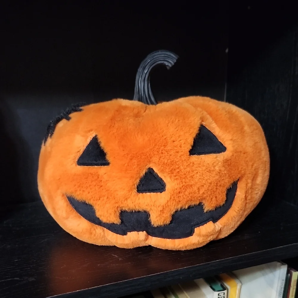 PLUSH JACK 'O LANTERN STYLE PUMPKIN HALLOWEEN DECOR PILLOW